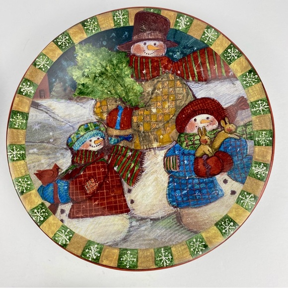 Susan Winget Certified International Salad Plates Set Of Four 8" Christmas - Picture 3 of 9
